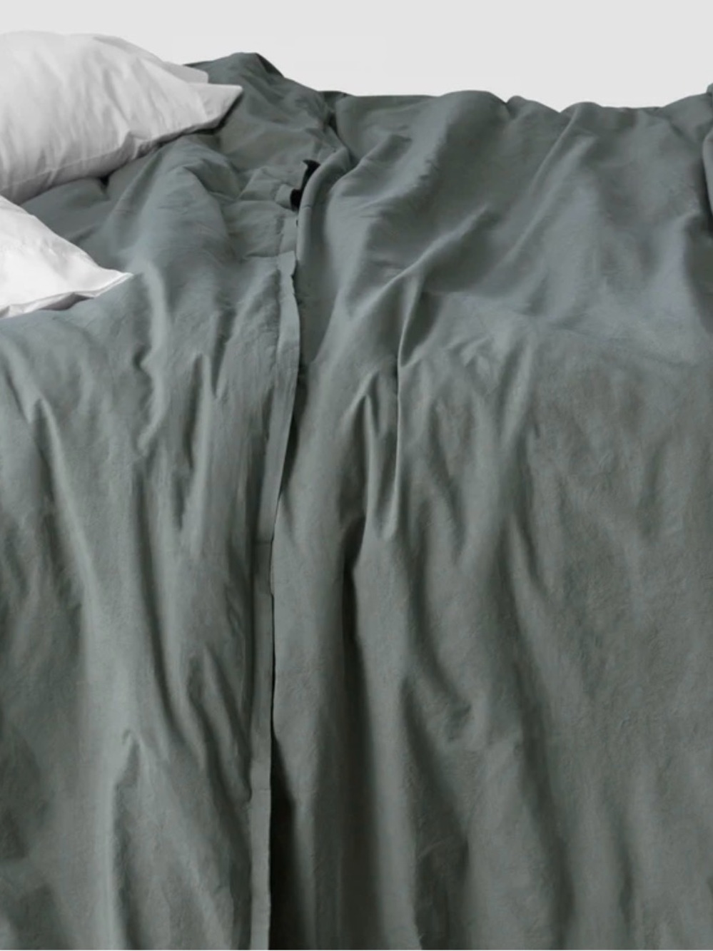 The Citizenry King Stone Washed Cotton Duvet Cover in Aegean